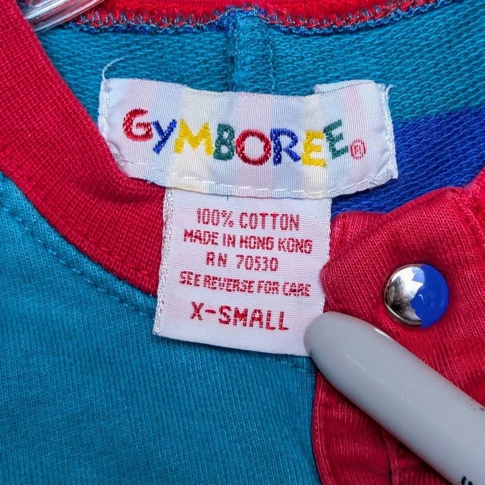 VTG Gymboree Colorblock Rainbow Tag Long Sleeve Jumpsuit Romper‎ 18-24 Months